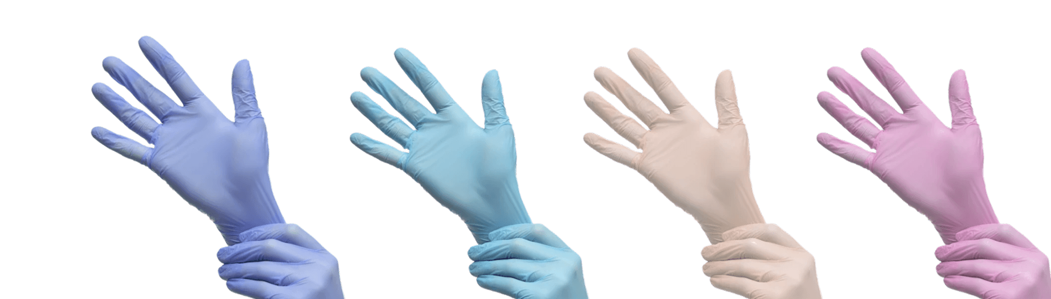 Colorful disposable gloves